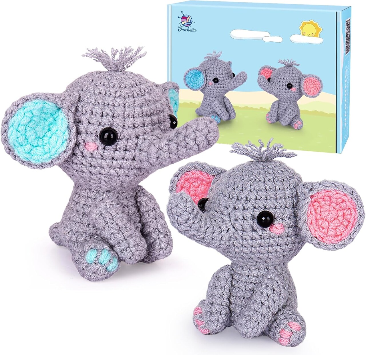 Crochet Kit for Beginners, Beginner Crochet Starter Kit with Step-by-Step Video Tutorials, Learn to Crochet Kits for Adults Kids